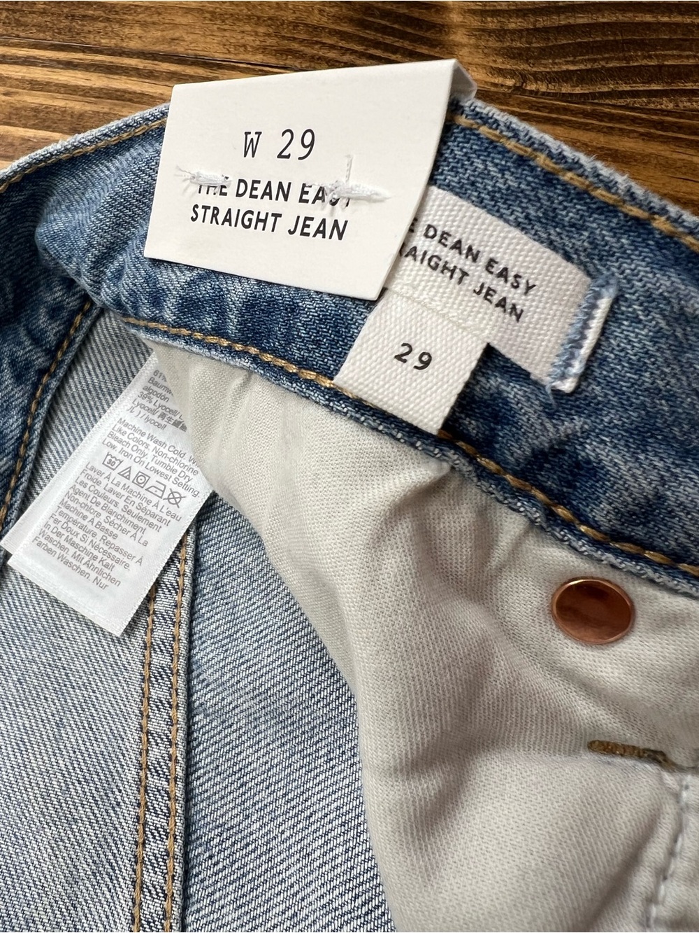 Madewell The Dean Easy Straight Jean in Airy Denim Faded Horizon Wash Size 29 - Picture 13 of 13